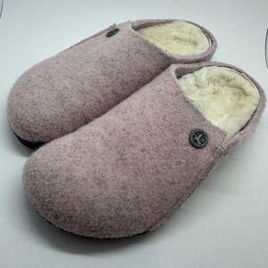 Birkenstock Kids Pink Wool Lined Slipper Clogs